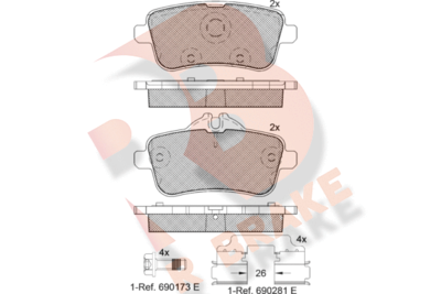 RB2072066 R BRAKE Комплект тормозных колодок, дисковый тормоз