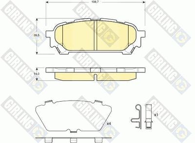 6133959 GIRLING Комплект тормозных колодок, дисковый тормоз