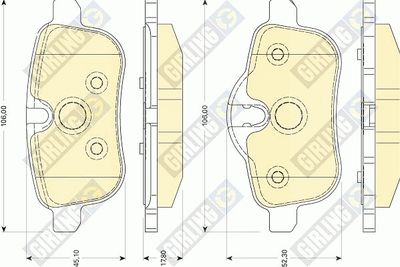 6118271 GIRLING Комплект тормозных колодок, дисковый тормоз