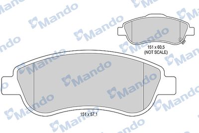 MBF015249 MANDO Комплект тормозных колодок, дисковый тормоз