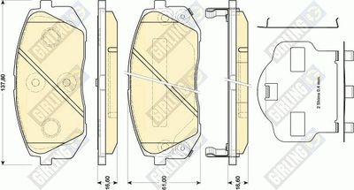 6134619 GIRLING Комплект тормозных колодок, дисковый тормоз