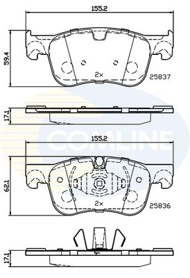 CBP02246 COMLINE Комплект тормозных колодок, дисковый тормоз