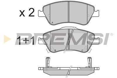 BP3339 BREMSI Комплект тормозных колодок, дисковый тормоз