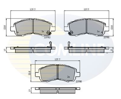 CBP3757 COMLINE Комплект тормозных колодок, дисковый тормоз