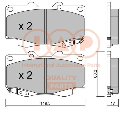 70417161P IAP QUALITY PARTS Комплект тормозных колодок, дисковый тормоз