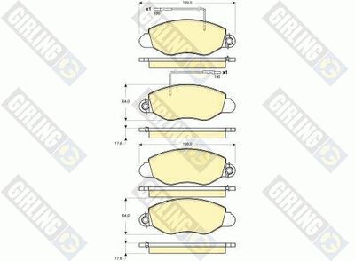 6133544 GIRLING Комплект тормозных колодок, дисковый тормоз