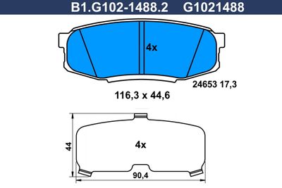 B1G10214882 GALFER Комплект тормозных колодок, дисковый тормоз