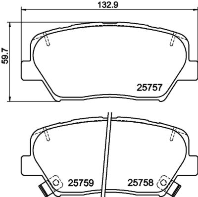 8DB355020871 HELLA Комплект тормозных колодок, дисковый тормоз