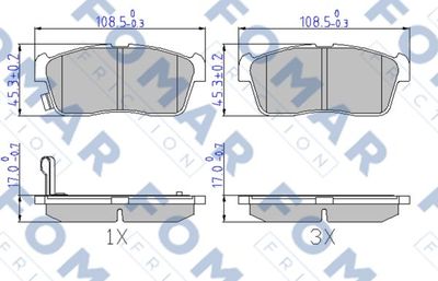 FO603681 FOMAR Friction Комплект тормозных колодок, дисковый тормоз