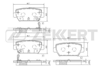 BS1124 ZEKKERT Комплект тормозных колодок, дисковый тормоз