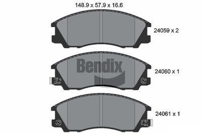 BPD2086 BENDIX Braking Комплект тормозных колодок, дисковый тормоз