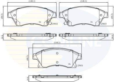 CBP32038 COMLINE Комплект тормозных колодок, дисковый тормоз