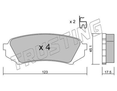 4690 TRUSTING Комплект тормозных колодок, дисковый тормоз
