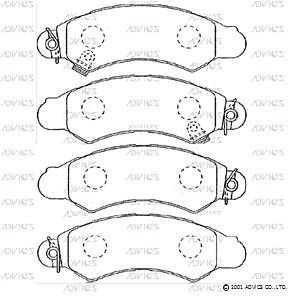 SN681P ADVICS Комплект тормозных колодок, дисковый тормоз