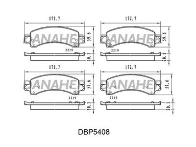 DBP5408 DANAHER Комплект тормозных колодок, дисковый тормоз