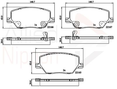 ADB32294 COMLINE Комплект тормозных колодок, дисковый тормоз