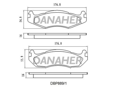 DBP8891 DANAHER Комплект тормозных колодок, дисковый тормоз