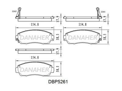 DBP5261 DANAHER Комплект тормозных колодок, дисковый тормоз