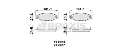 AB0005 BRAXIS Комплект тормозных колодок, дисковый тормоз