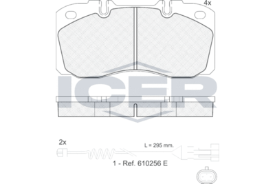 151161117 ICER Комплект тормозных колодок, дисковый тормоз