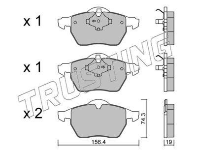 3231 TRUSTING Комплект тормозных колодок, дисковый тормоз