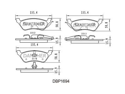 DBP1694 DANAHER Комплект тормозных колодок, дисковый тормоз
