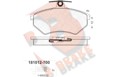 RB1012700 R BRAKE Комплект тормозных колодок, дисковый тормоз