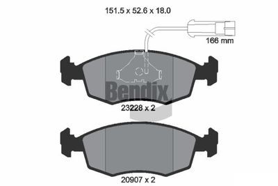 BPD1946 BENDIX Braking Комплект тормозных колодок, дисковый тормоз