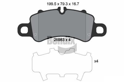 BPD2305 BENDIX Braking Комплект тормозных колодок, дисковый тормоз