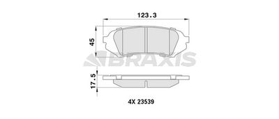 AA0482 BRAXIS Комплект тормозных колодок, дисковый тормоз