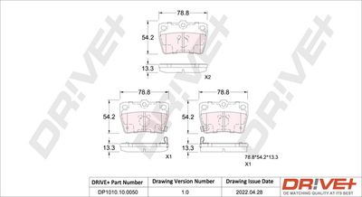 DP1010100050 Dr!ve+ Комплект тормозных колодок, дисковый тормоз