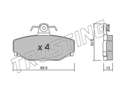 1330 TRUSTING Комплект тормозных колодок, дисковый тормоз