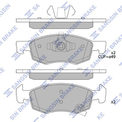 SP4195 Hi-Q Комплект тормозных колодок, дисковый тормоз