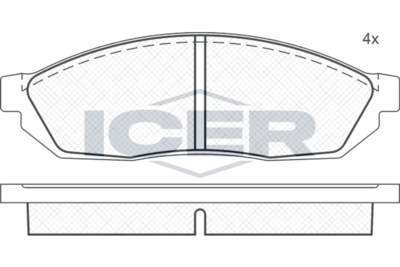 180311 ICER Комплект тормозных колодок, дисковый тормоз