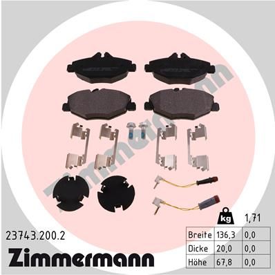 237432002 ZIMMERMANN Комплект тормозных колодок, дисковый тормоз