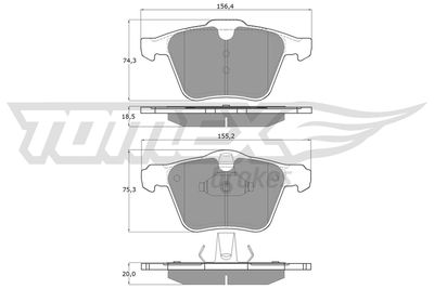 TX1664 TOMEX Brakes Комплект тормозных колодок, дисковый тормоз