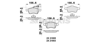 AB0266 BRAXIS Комплект тормозных колодок, дисковый тормоз