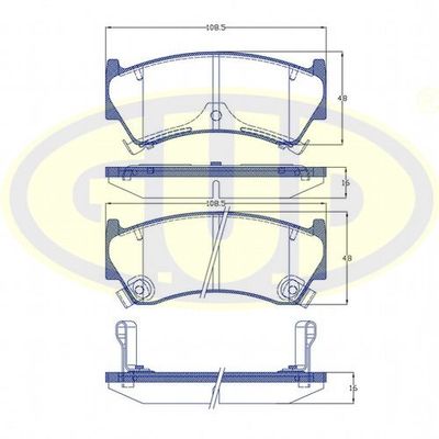 GBP059202 G.U.D. Комплект тормозных колодок, дисковый тормоз