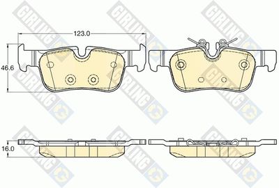 6120632 GIRLING Комплект тормозных колодок, дисковый тормоз