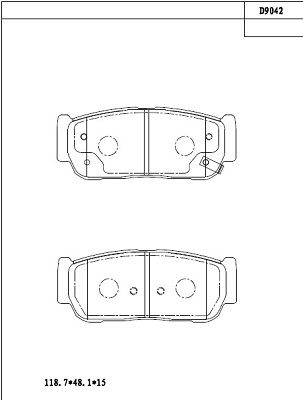 KD9042 ASIMCO Комплект тормозных колодок, дисковый тормоз