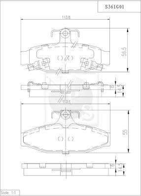 S361G01 NPS Комплект тормозных колодок, дисковый тормоз