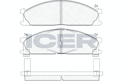 140885 ICER Комплект тормозных колодок, дисковый тормоз