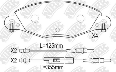 PN0184W NiBK Комплект тормозных колодок, дисковый тормоз