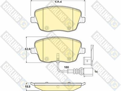 6114721 GIRLING Комплект тормозных колодок, дисковый тормоз