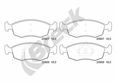 209080070200 BRECK Комплект тормозных колодок, дисковый тормоз