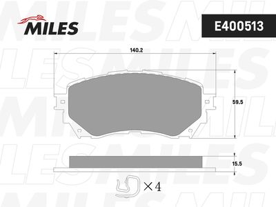 E400513 MILES Комплект тормозных колодок, дисковый тормоз