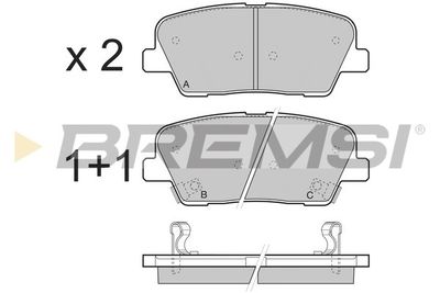 BP3435 BREMSI Комплект тормозных колодок, дисковый тормоз