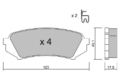 BPTO2906 AISIN Комплект тормозных колодок, дисковый тормоз