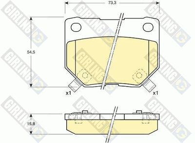 6110079 GIRLING Комплект тормозных колодок, дисковый тормоз