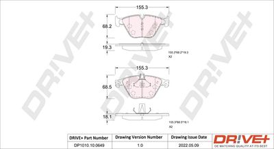 DP1010100649 Dr!ve+ Комплект тормозных колодок, дисковый тормоз